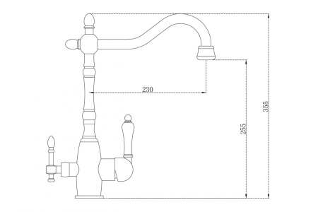 Смеситель для кухни под фильтр, бронза, ZORG (ZR 312 YF-50-BR)