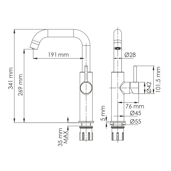 Смеситель для кухни под фильтр WasserKRAFT Kitchen (A8597) розовое золото