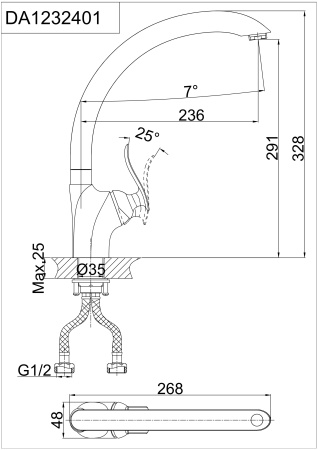Смеситель для кухни DK Bayern.Liszt (DA1232401)