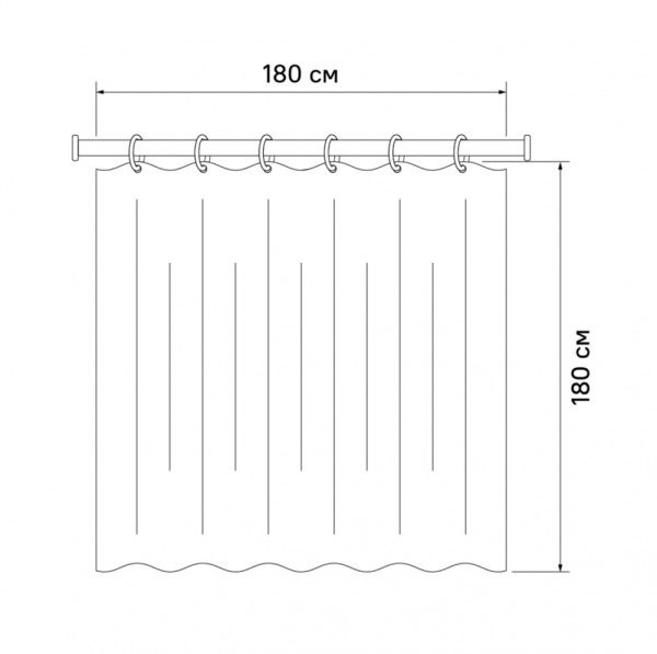 Штора для ванны, 180 x180 см, IDDIS Promo (P53PV11i11)