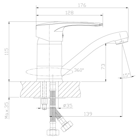 Смеситель для кухни ROSSINKA Silvermix Серия T (T40-22)