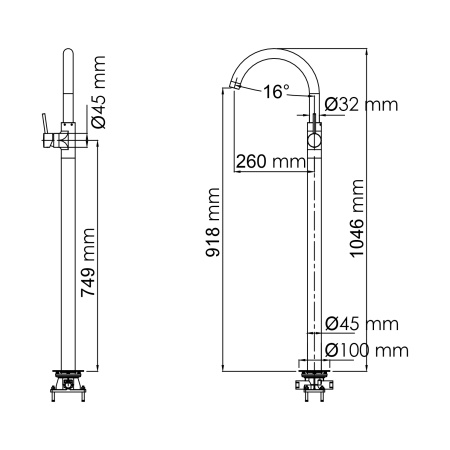 Напольный смеситель для раковины WasserKRAFT Main (4153)