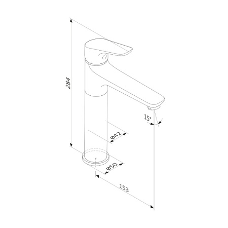 Смеситель для накладной раковины DAMIXA Jupiter (770250301) черный