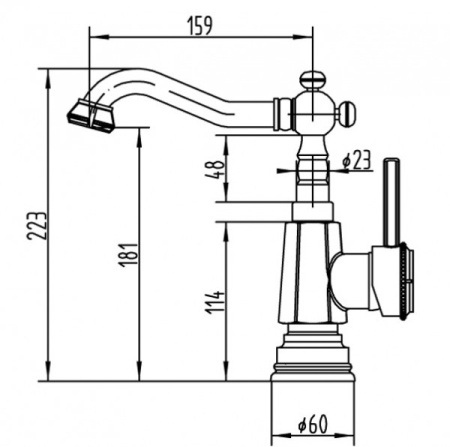 Смеситель для раковины ZORG Antic (A 310U-BR), античная бронза