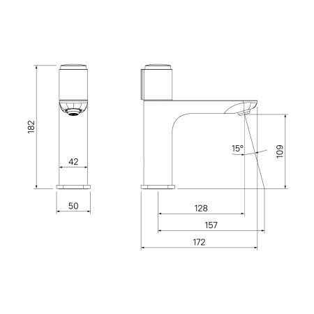 Смеситель для умывальника IDDIS Slide (SLIBLBTi01) черный, с кнопочным управлением