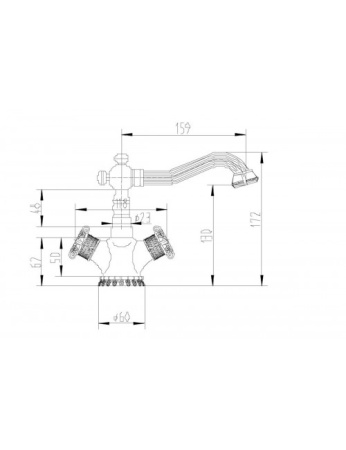 Смеситель для умывальника ZORG Antic (A 3009U-BR) античная бронза