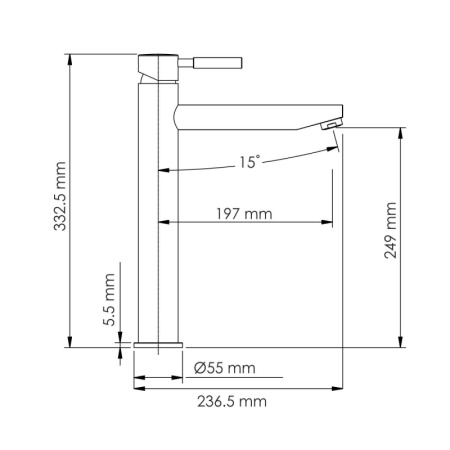 Смеситель для накладной раковины WasserKRAFT Gollach (3303H) черный