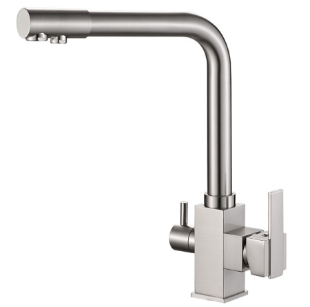 Смеситель для кухни с подключением к фильтру ZORG Steel Hammer (SH 805 SATIN) сатин
