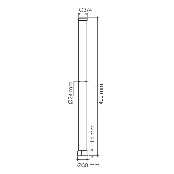 Удлинитель 3/4-40см для душевой системы WasserKRAFT (A230) белый