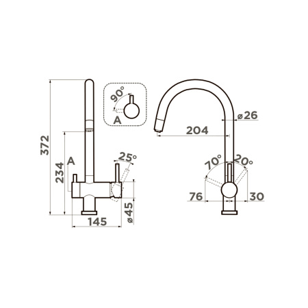 Смеситель для кухни OMOIKIRI Yamada-P (4974337) с подключением к фильтру, платина