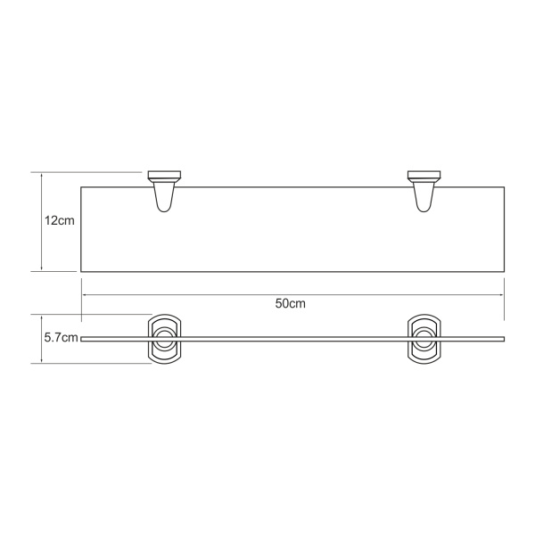 Полка стеклянная WasserKRAFT  Oder (K-3024)