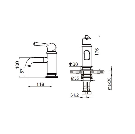 Смеситель для раковины Zeegres Z.MOON  (73003301)