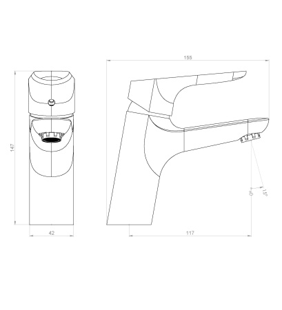 Смеситель для раковины DAMIXA Jupiter (770210301), черный матовый