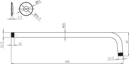 Держатель лейки верхнего душа LEMARK LM8030C