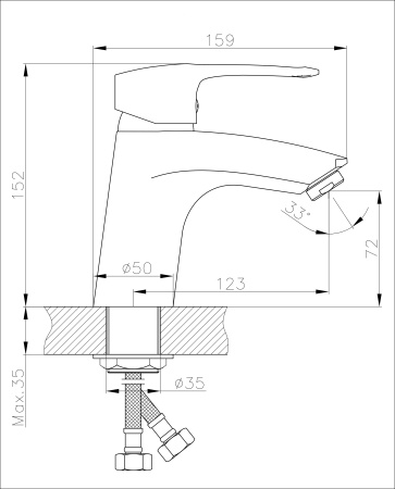 Смеситель для раковины ROSSINKA Silvermix Серия T (T40-11)