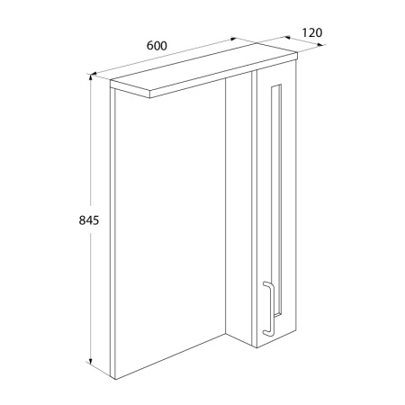 Шкаф-зеркало, 60 см, IDDIS Sena (SEN6000i99)