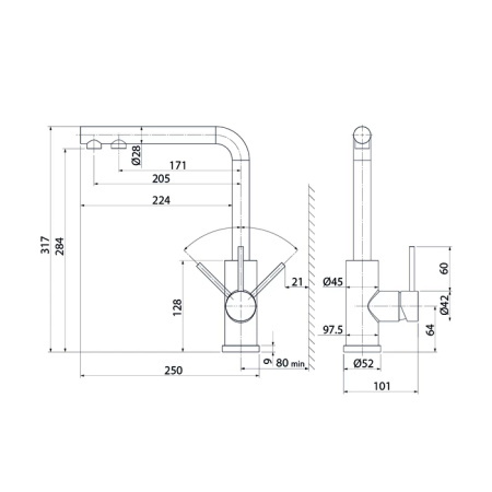 Смеситель для кухни с подключением к фильтру IDDIS Rule (RULBLLFi05) черный