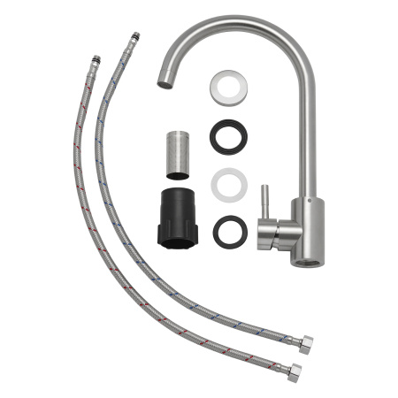 Смеситель для раковины AQUEDUC (345318) с поворотным изливом, сталь