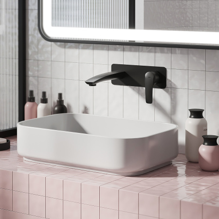 Встраиваемый смеситель для умывальника IDDIS серия Ray (RAYBL00i65) черный матовый