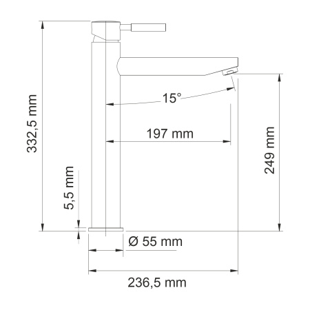 Смеситель для накладной раковины WasserKRAFT серия Main (4103H)