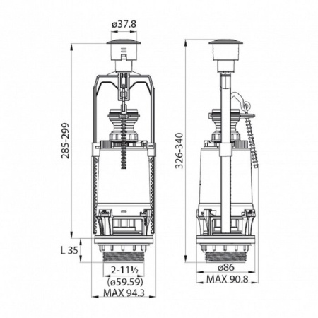 Арматура смывная IDDIS (F012400-0004)