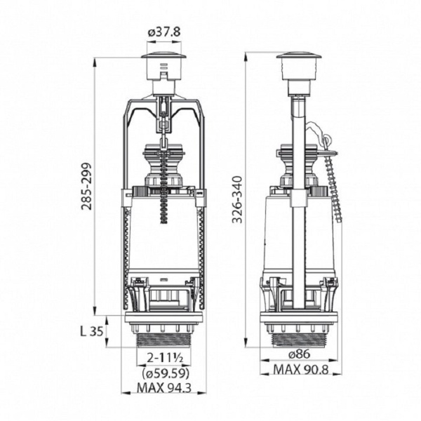 Арматура смывная IDDIS  Single Mode (F012400-0004)