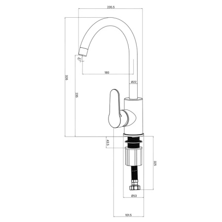 Смеситель для кухни Milardo Poli (POLBLJ0M05) черный
