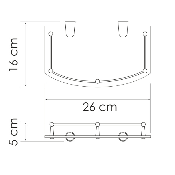 Полка стеклянная WasserKRAFT (K-588)