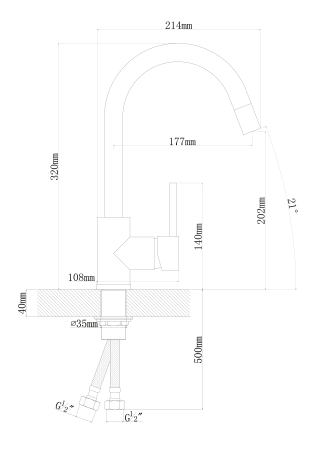 Смеситель для кухни  FLORENTINA Альфа FL (313.01H.1123.202), шампань