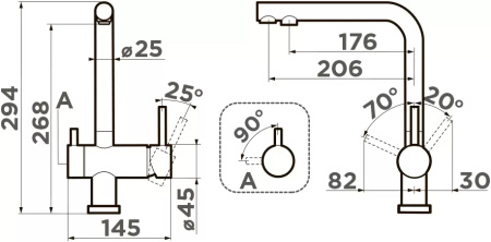 Комплект смеситель для кухни OMOIKIRI Nagano (4011.8028) с фильтром Pure Drop Lite, сталь