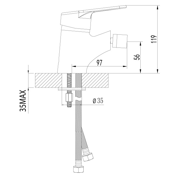 Смеситель для биде LEMARK серия Luna LM4108C Смеситель для биде LEMARK серия Luna LM4108C