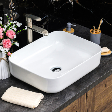 Раковина накладная на столешницу MELANA (78109) прямоугольная, белая Раковина накладная на столешницу MELANA (78109) прямоугольная, белая