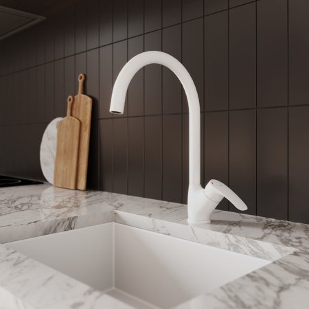 Смеситель для кухни Milardo Rora (RORWT0JM05), белый