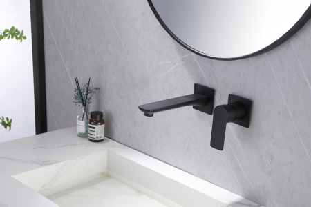 Встраиваемый смеситель для раковины ABBER Weiss Insel (AF8082B) черный матовый