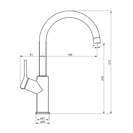 Смеситель для кухни DAMIXA Eclipse (310720000), высокий излив