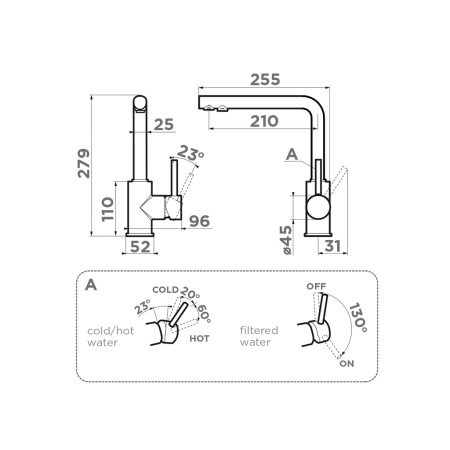 Смеситель для кухни OMOIKIRI Nakagawa 2 Plus (4994419) с подключением к фильтру, бежевый