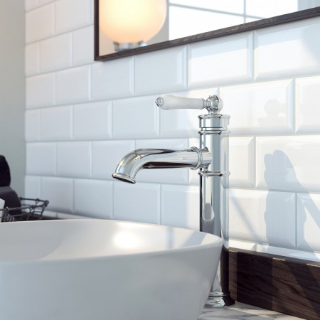 Смеситель для накладной раковины IDDIS Oxford (OXFSB01i01) с керамической ручкой