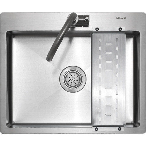Мойка кухонная врезная 60х50 см MELANA Profline (MLN-R6050HK) с коландером