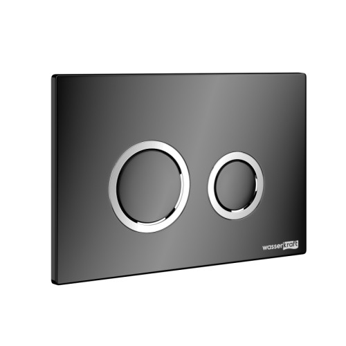 Механическая кнопка смыва WasserKRAFT (PB01) черная глянцевая