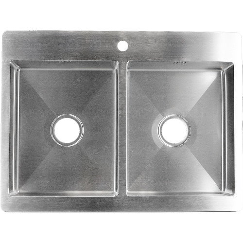 Мойка кухонная врезная 80х60 см MELANA Profline (MLN-RS8060H) с двумя чашами