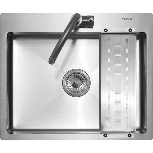Мойка кухонная врезная 60х50 см MELANA Profline (MLN-R6050H) с коландером