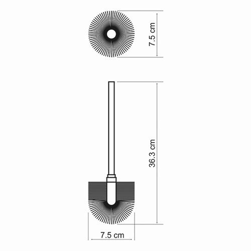 Щетка для унитаза запасная WasserKRAFT (K-027) покрытие хромоникелевое