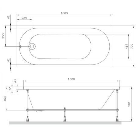 Ванна акриловая 160х70 см Am.Pm X-Joy (W94A-160-070W-A)