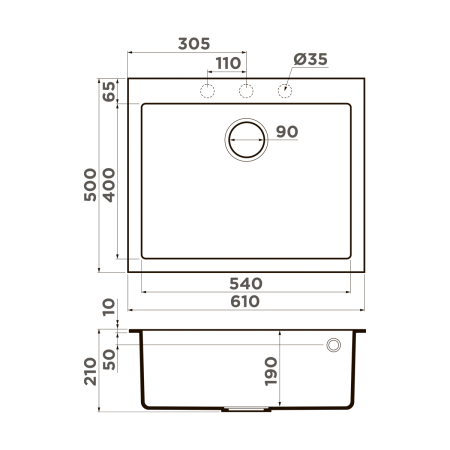 Кухонная мойка OMOIKIRI Bosen 61-PL (4991216) платина Кухонная мойка OMOIKIRI Bosen 61-PL (4991216) платина