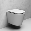 Подвесной безободковый унитаз ABELSBERG Element Ceramic (ELC70701WH) TornadoFlush и ультратонким сиденьем OneClick