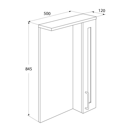 Шкаф-зеркало, 50 см, IDDIS Sena (SEN5000i99)