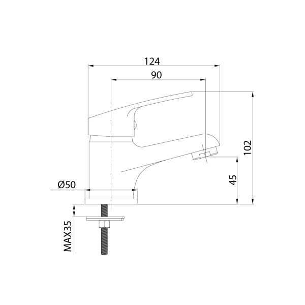 Смеситель для умывальника MILARDO Simp (SIMSB00M01)