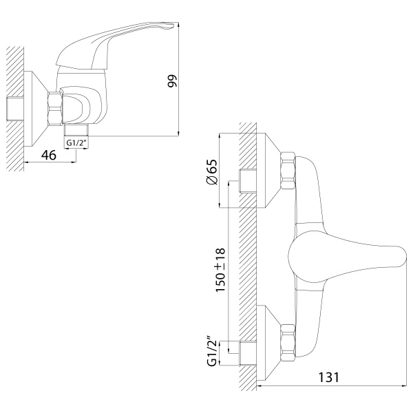 Смеситель для душа ROSSINKA Silvermix Серия A (A35-41)