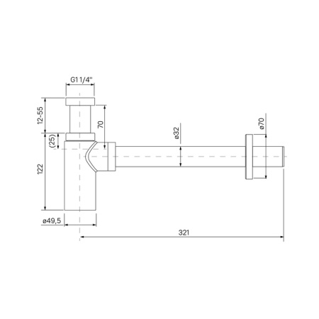 Бутылочный сифон для умывальника бронза IDDIS Optima Home (OPTBR00i84), бронза