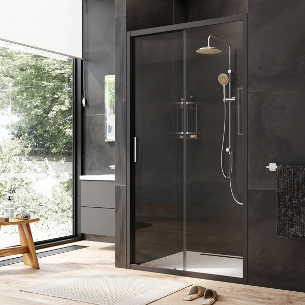 Дверь душевая в нишу, 110x195 см Am.Pm Gem (W90G-110-1-195BT) черная